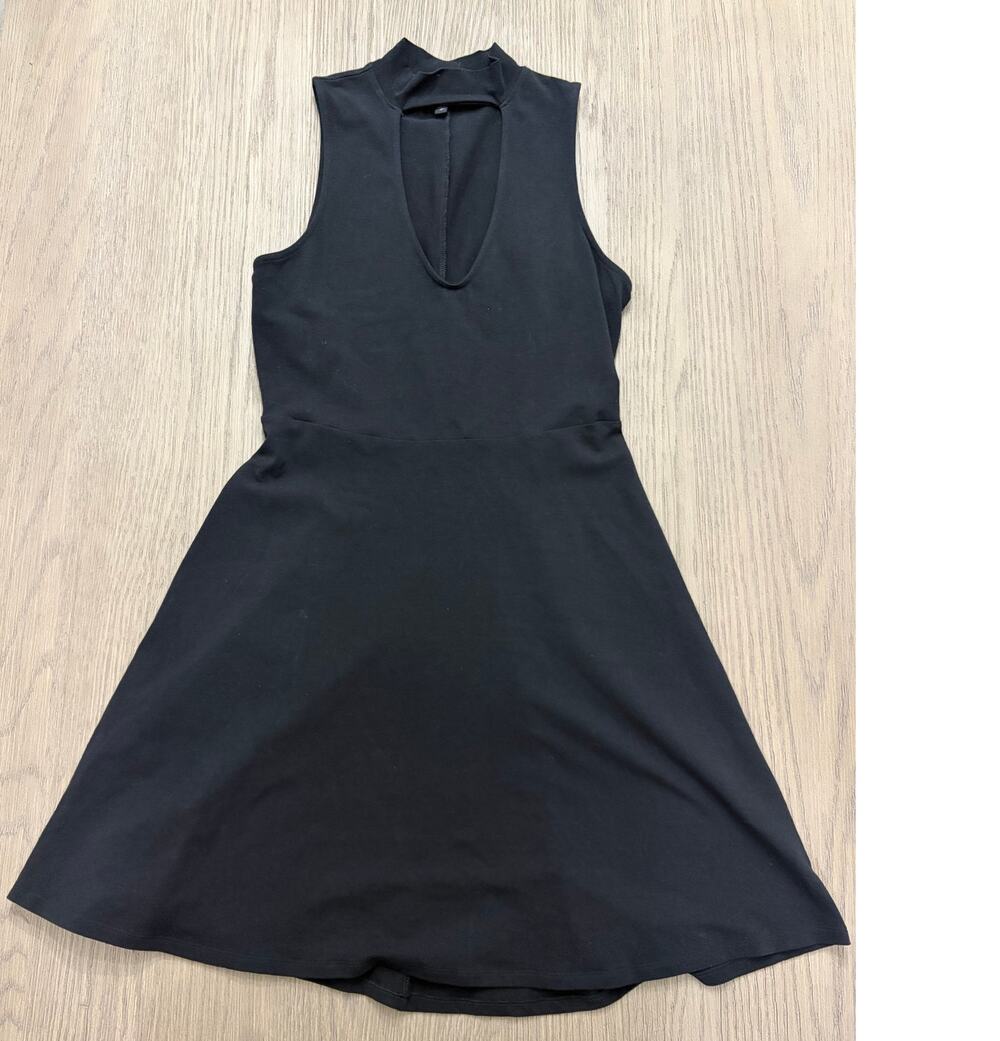 Express Black Mock Neck Cut Out Sleeveless Fit & Flare Dress, Medium